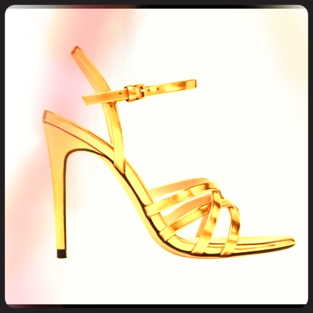 New ZARA Gold Strappy Heels